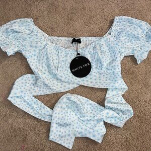 White Fox Paloma Wrap Crop Top